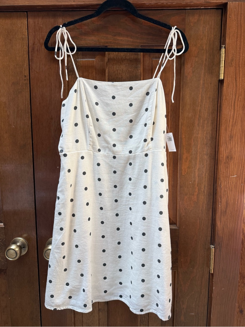 NWT Old Navy Navy & White Polka Dot Tie Strap Midi Dress